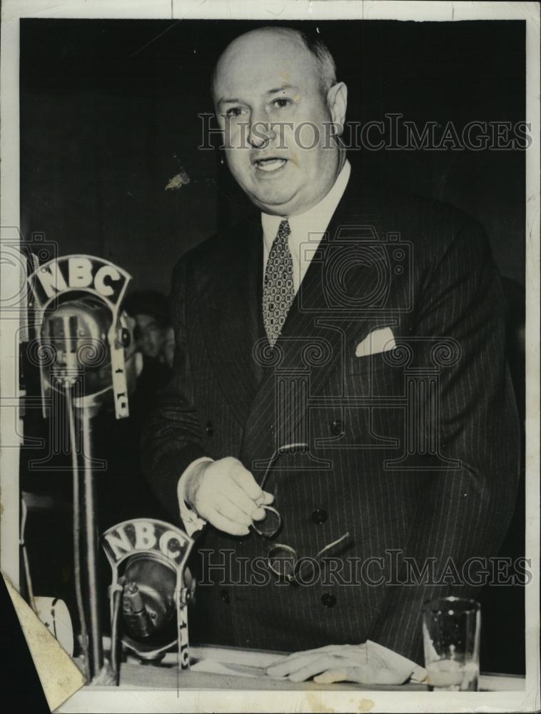 1940 Press Photo Postmaster General James A Farley Speaking At Dedication - Historic Images