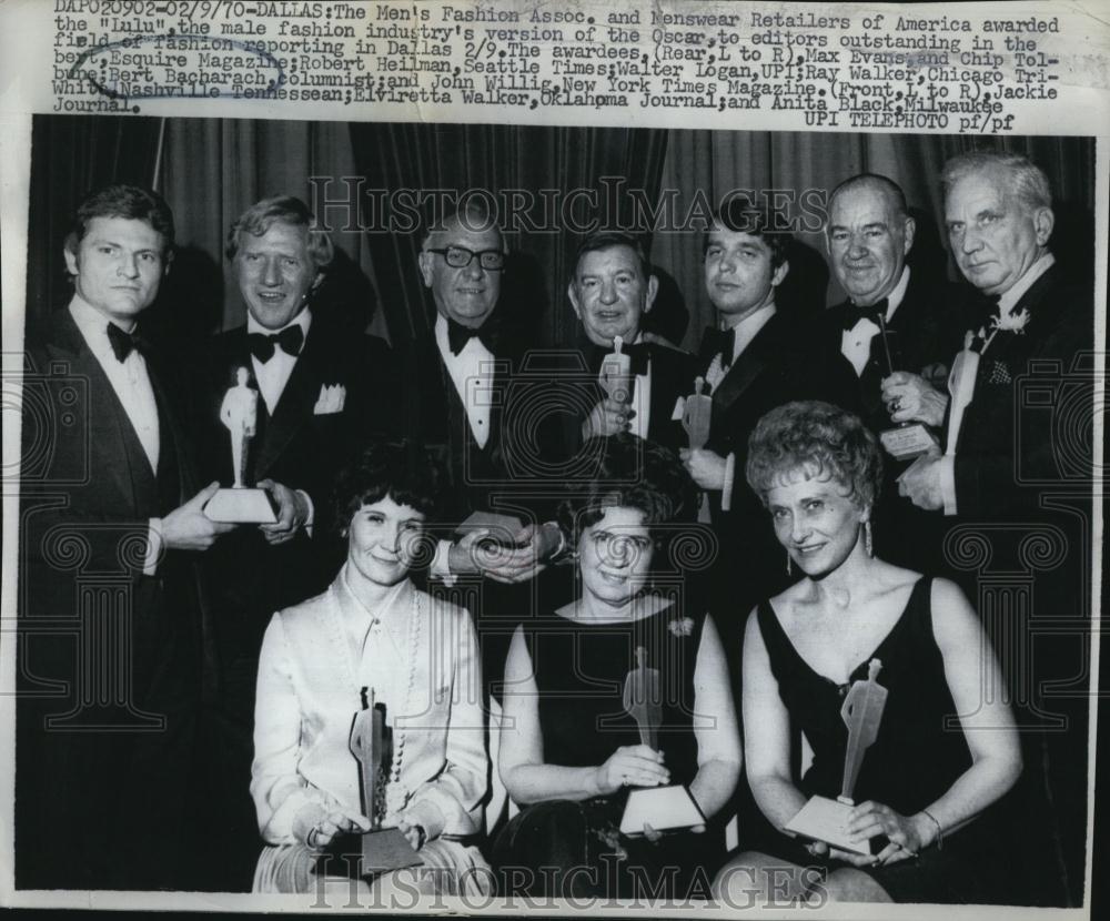 1970 Press Photo Men's Fashion Assoc and Menswear Retailers of American Award - Historic Images