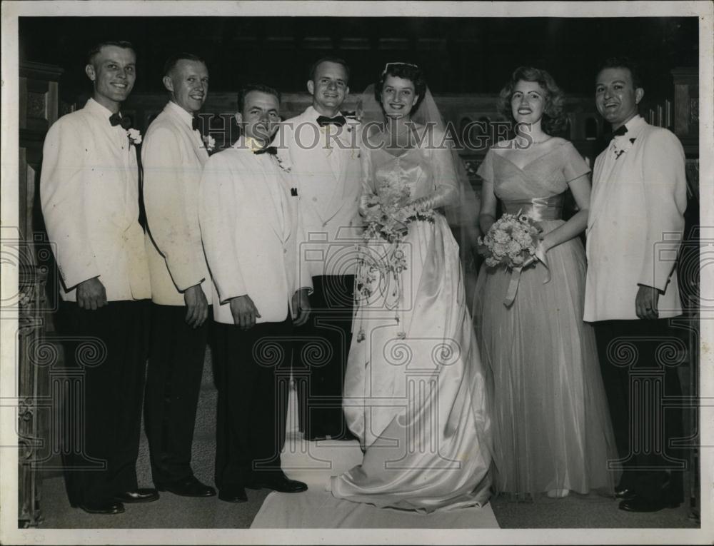 1954 Press Photo June Markley, Bill Van Middlesworth Wedding, Marius Anderson - Historic Images