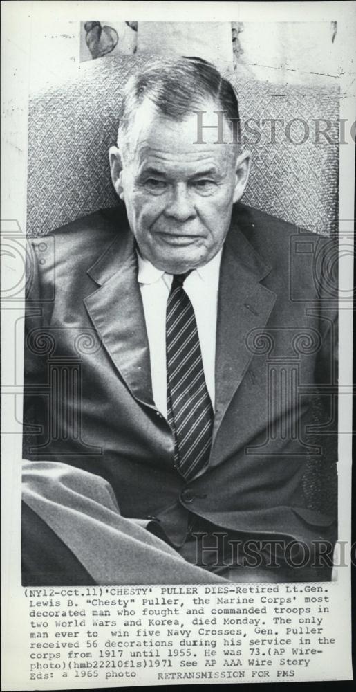 1965 Press Photo Lt Gen Chesty Puller - RSL45261 - Historic Images