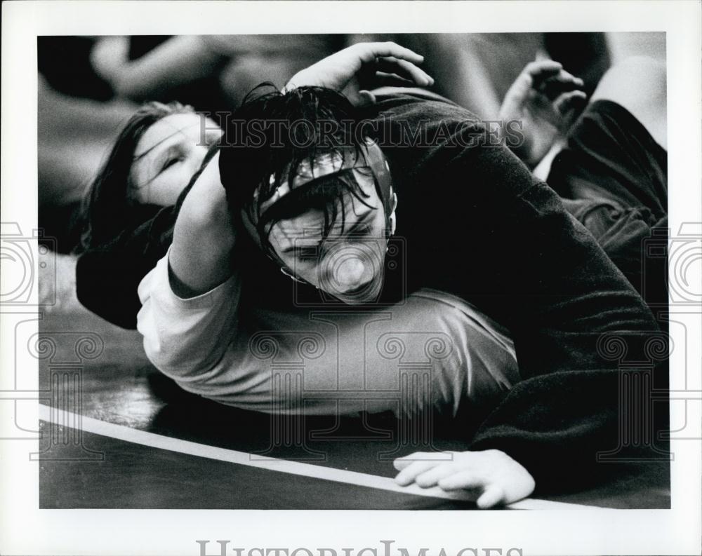 1993 Press Photo Dustin DeNunzio, Clearwater Catholic Wrestler, Rex Myerscough - Historic Images