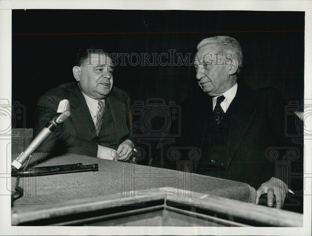 1953 Press Photo Author George Sokolsky &amp; Former Russian President Kerensky - Historic Images