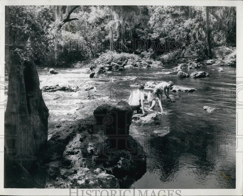 Press Photo Hillshore River With People Fishing In There - RSL68551 - Historic Images