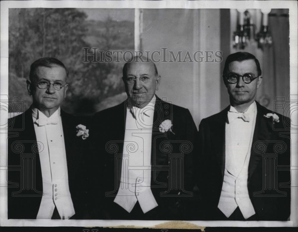 1936 Press Photo Sec of Interior Harold Ickes, Gov Henry Horner, Gov Talmage - Historic Images