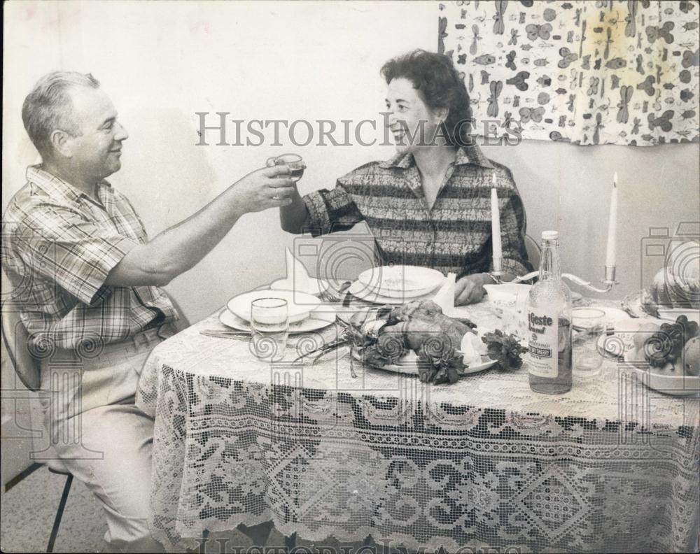 1956 Press Photo Max Weiss, his Swedish wife Ann - RSL67605 - Historic Images