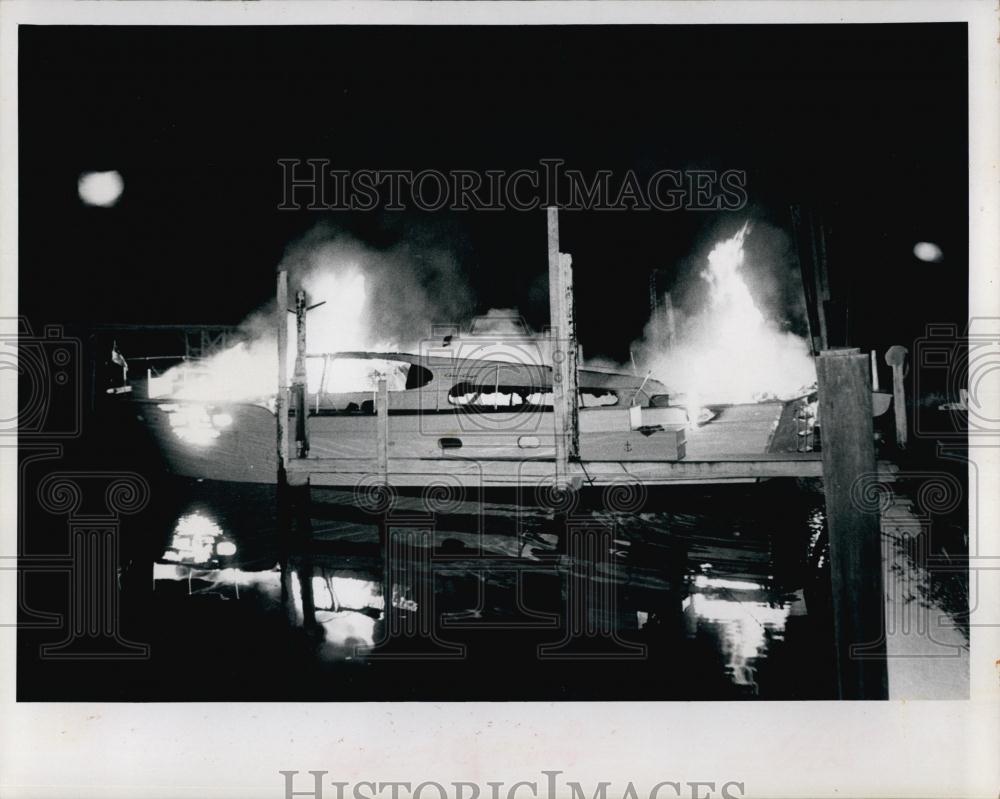 1972 Press Photo 58 Foot Yacht Destroyed by Fire - RSL69295 - Historic Images