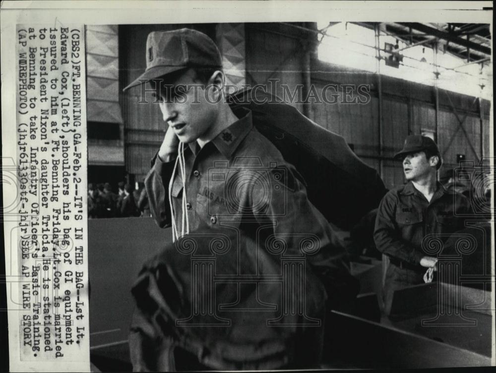 1973 Press Photo Lt Edward Cox,at Ft Benning, married to Pres Nixon&#39;s daughter - Historic Images