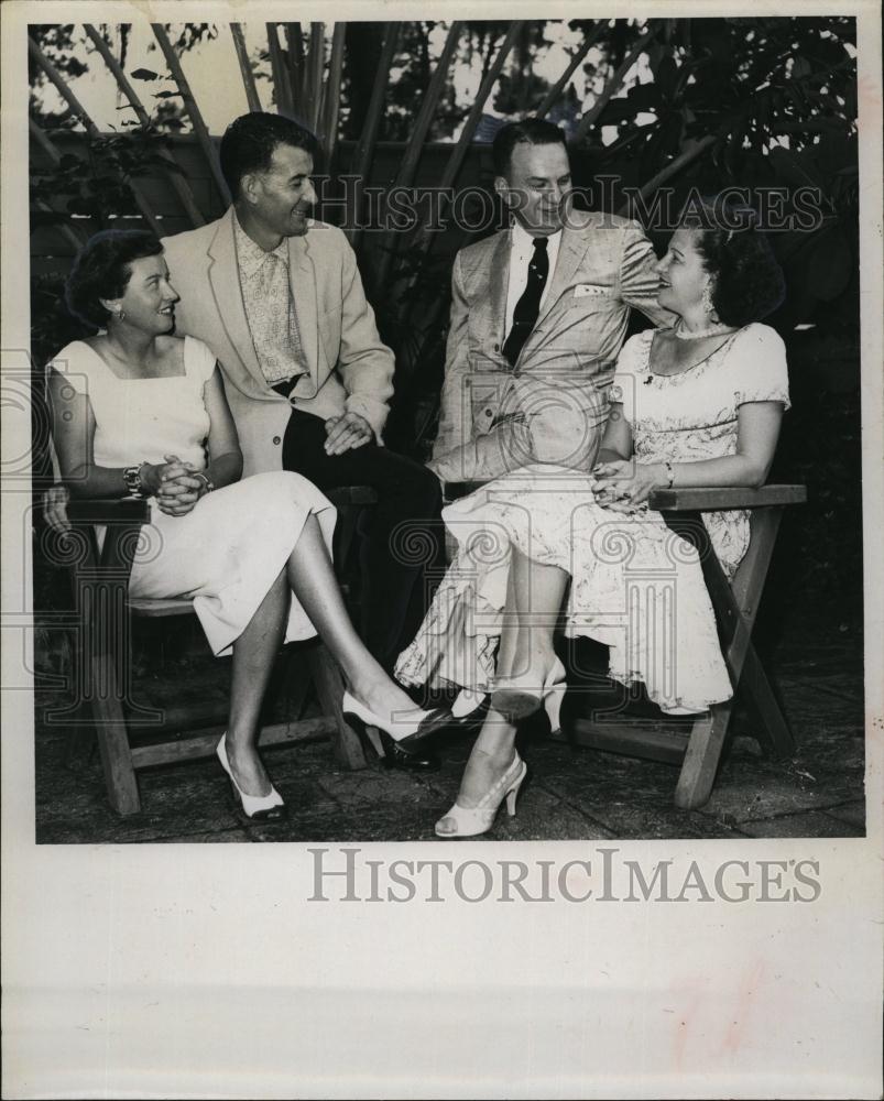 1957 Press Photo Ed Turville, Lee Potter and Mrs Frank Houghton - RSL92111 - Historic Images