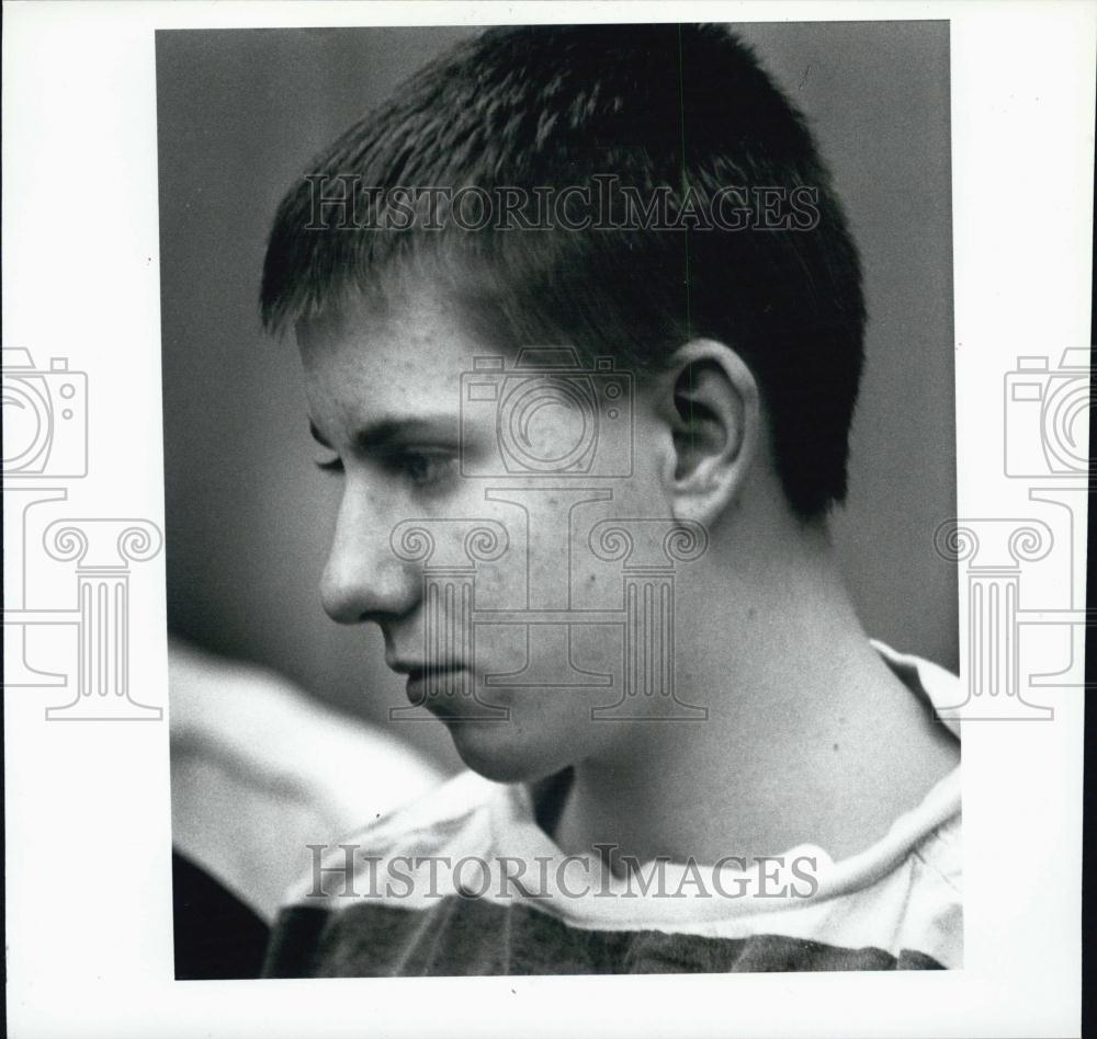 1993 Press Photo Karter Reed arraigned in District Court in New Bedford - Historic Images