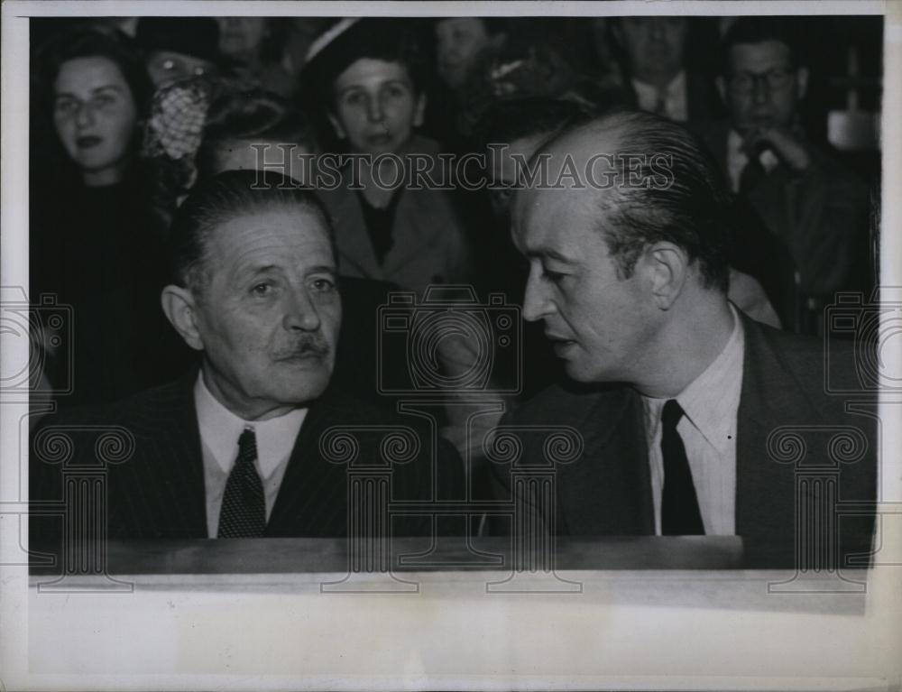 1946 Press Photo Greek Ambassador Vassili Dendramis &amp; Aleandre Beinoglou - Historic Images