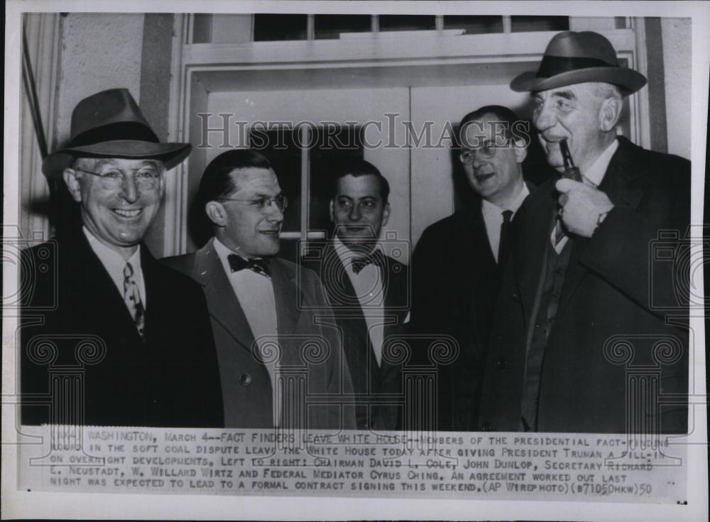 1950 Press Photo President Truman Fact Finding Board David L Cole John Dunlop - Historic Images