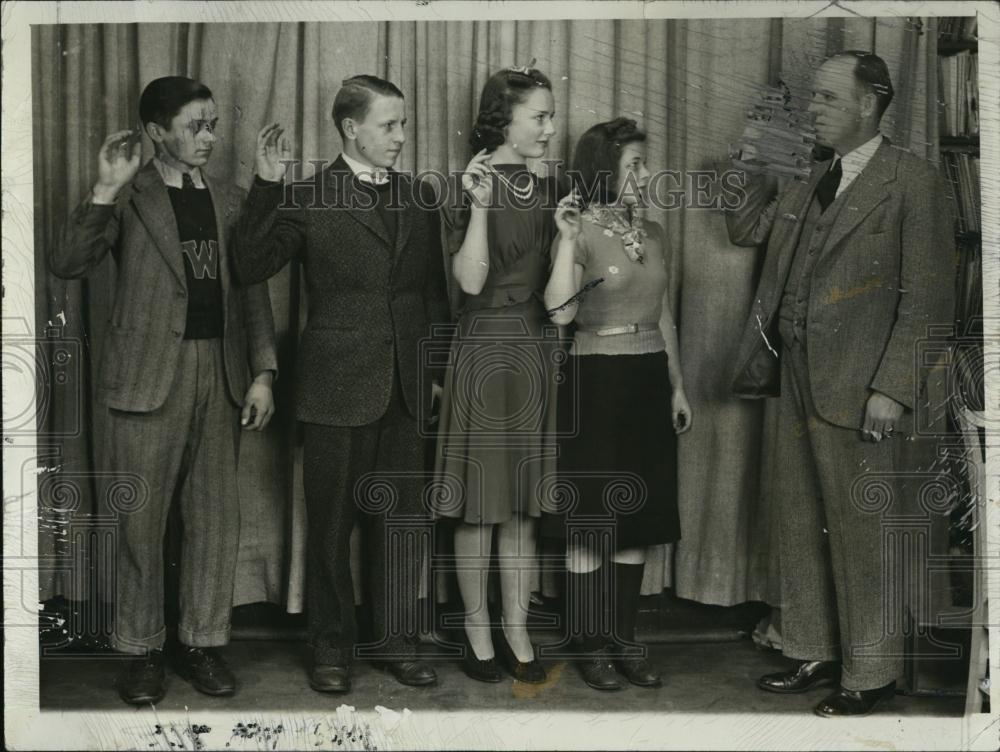 1940 Press Photo Western Junior High Class Officers Headmaster George Coyne - Historic Images