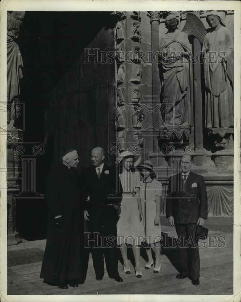 1938 Press Photo US Ambassador William Bullitt honored at Rheims cathedral - Historic Images