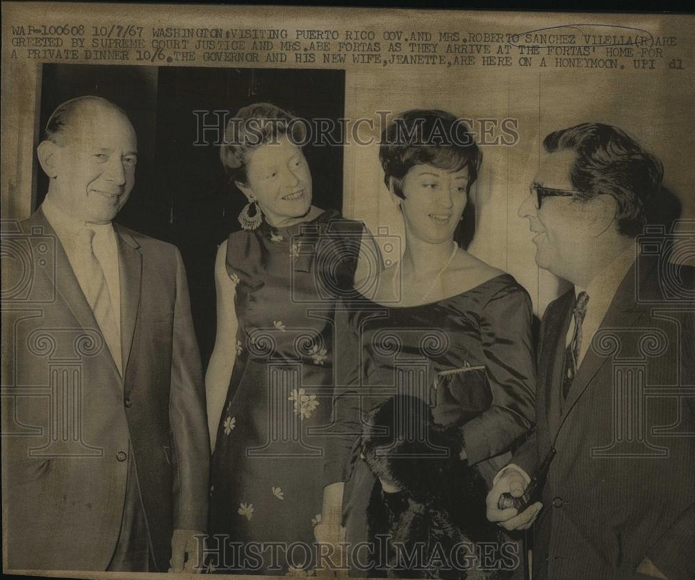 1967 Press Photo Gov & Mrs Roberto Sanchez Vilelia & Supreme Court Jus Abe Forta - Historic Images