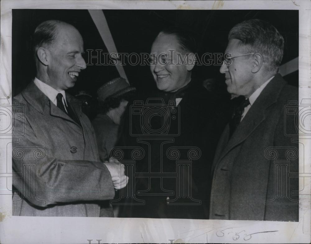 1949 Press Photo Netherlands Officials Dirk Stikker & EN Van Kleffens - Historic Images