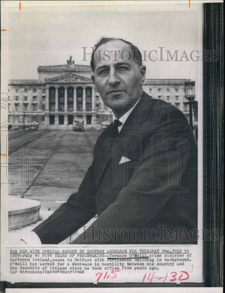 1968 Press Photo Prime Minister of Northern Ireland Terence O'Neill - RSL63193 - Historic Images