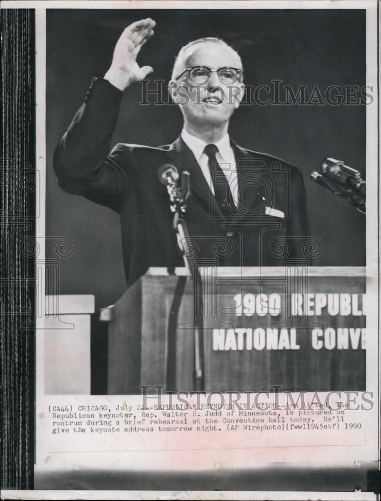 1960 Press Photo Representative Walter Judd Republican Keynoter - RSL66031 - Historic Images