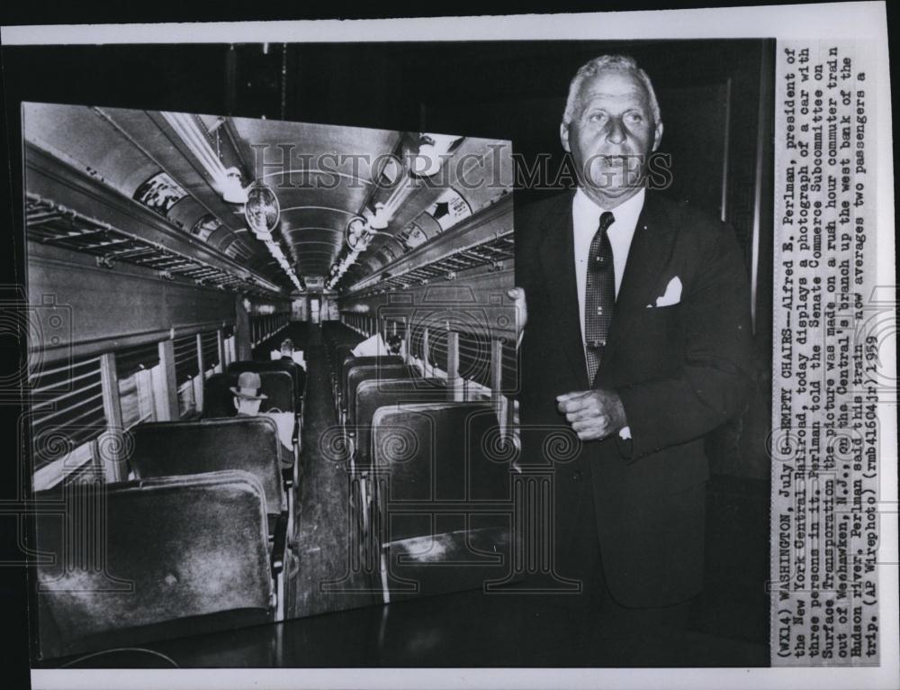 1959 Press Photo Alfred E Perlman President of New York Central Railroad - Historic Images