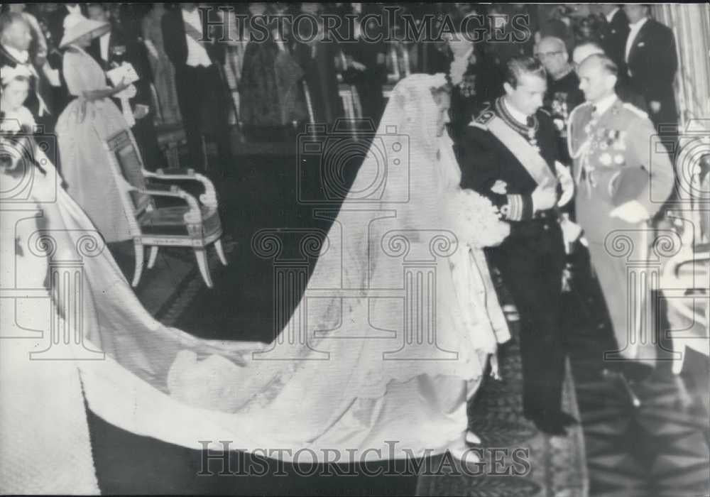 1959 Press Photo Princess Paola Wedding Saint Gudule Cathedral Ceremony - Historic Images