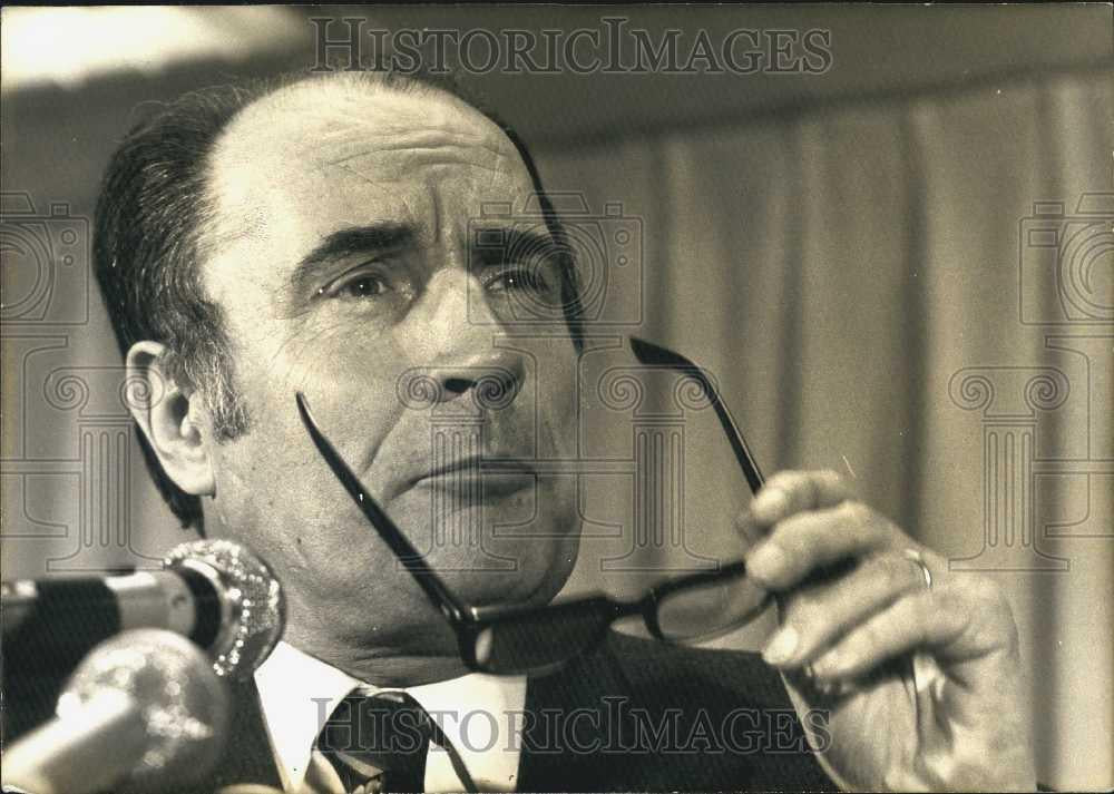 1979 Press Photo Secretary Premier Francois Mitterrand Press Conference - Historic Images