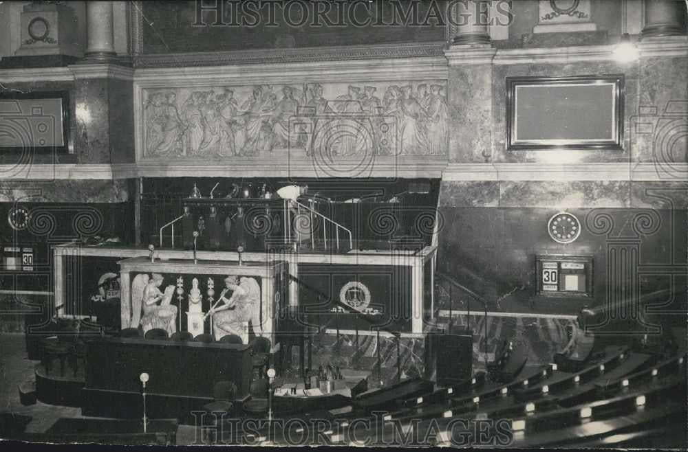 1959 Press Photo Parliamentary Room With New Electronic Voting Empty - Historic Images