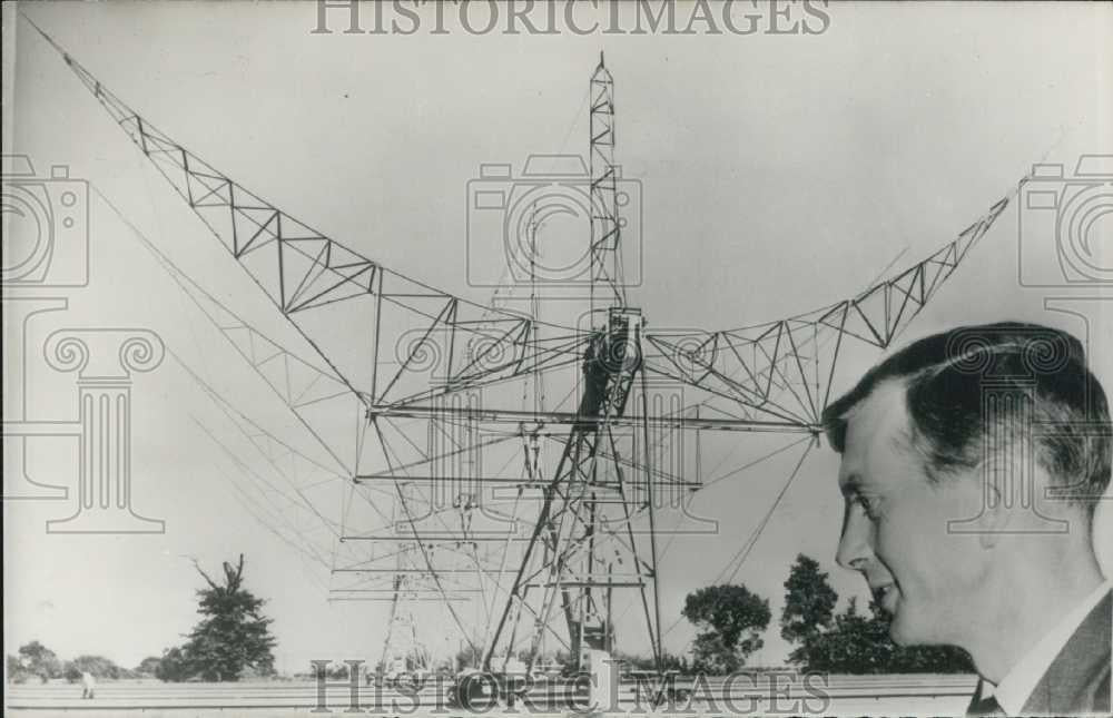 1961 Press Photo Cambridge Telescope Being Built Professor Martin Ryle - Historic Images