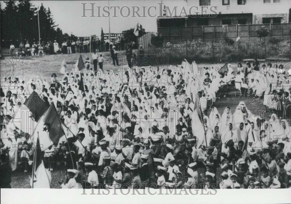 1962 Press Photo Women In Traditional Costumes Ben Aknoun Meeting - Historic Images