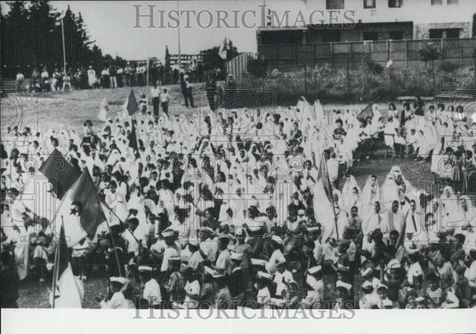 1962 Press Photo Women In Traditional Costumes Ben Aknoun Meeting - Historic Images