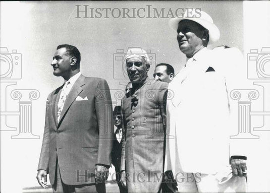 1961 Press Photo Colonel Nasser With Marshal Tito In Belgrade Conference - Historic Images