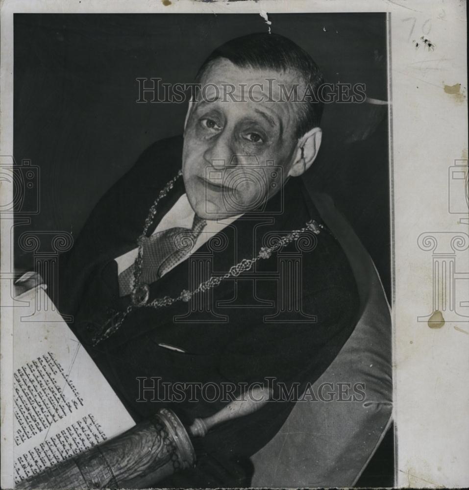 1957 Press Photo Robert Briscoe, Lord Mayor of Dublin - RSL79351 - Historic Images