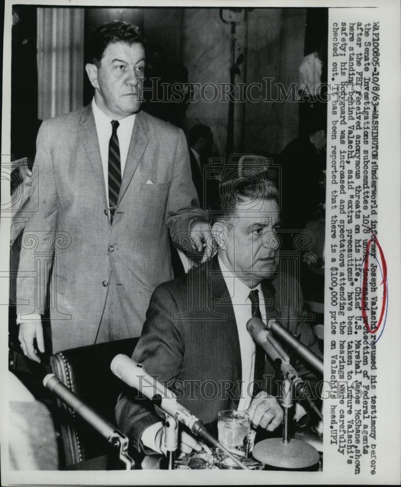 1963 Press Photo Mobster Joseph Valachi Testifying Senate Hearings - RSL46261 - Historic Images