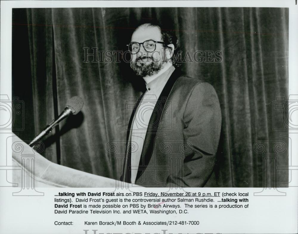 Press Photo PBS Show "Talking With David Frost" With TV Host David Frost - Historic Images