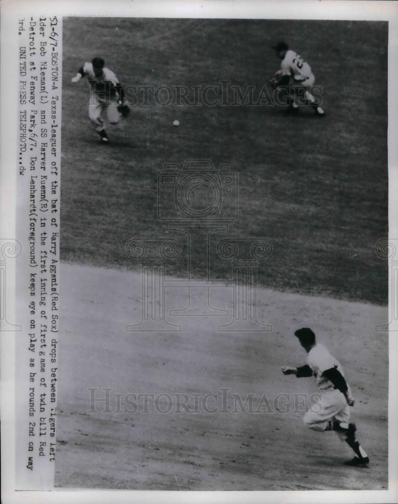 1954 Press Photo Bob Nieman, Harvey Kuenn, Detroit Tigers, Don Lenhardt, Red Sox - Historic Images
