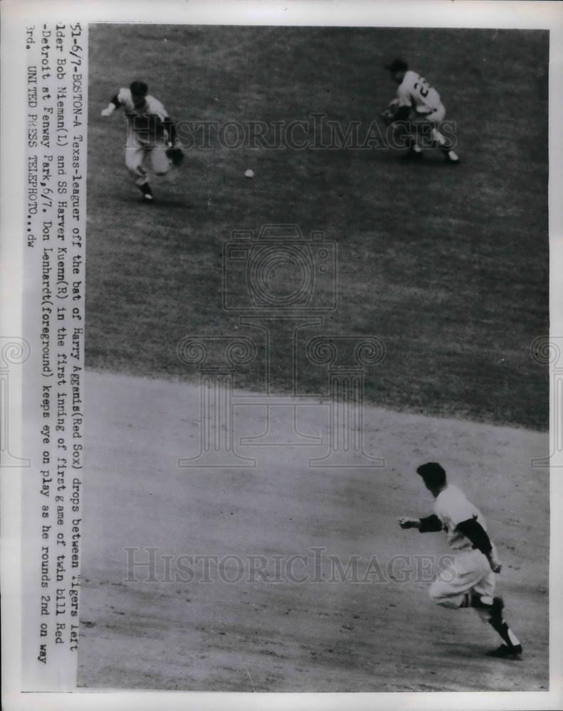 1954 Press Photo Bob Nieman, Harvey Kuenn, Detroit Tigers, Don Lenhardt, Red Sox - Historic Images