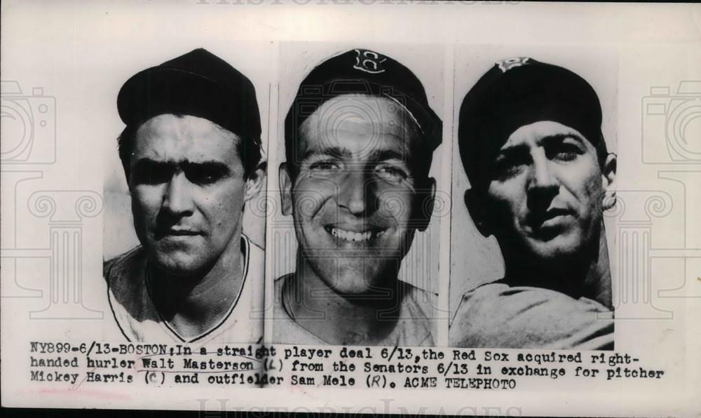 1949 Press Photo Red Sox Acquires New Players - Historic Images