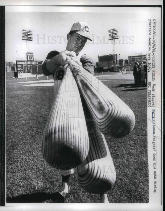 1961 Press Photo Reds Slugger Gordy Coleman - Historic Images