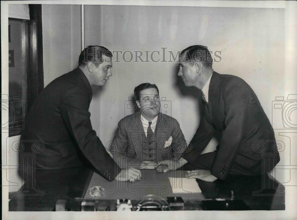 1937 Press Photo New York Giants Manager Bill Terry, Horace Stoneham,Travis - Historic Images