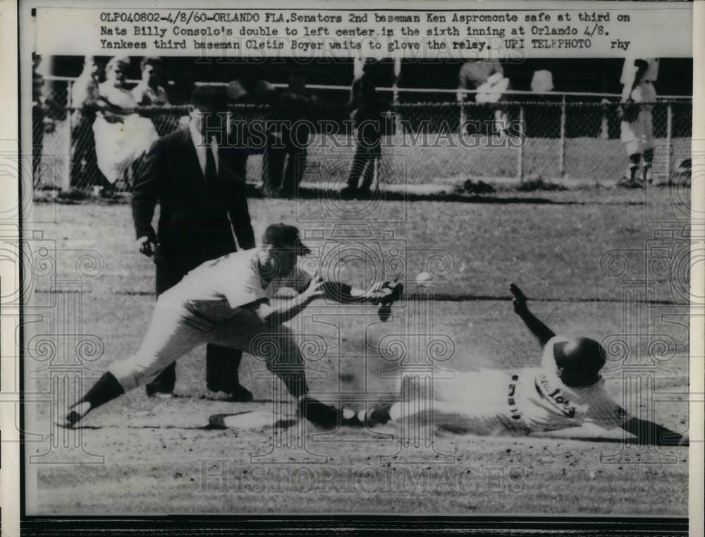 1960 Press Photo Senators Ken Aspromonte Billy Consolo - nea01885 - Historic Images