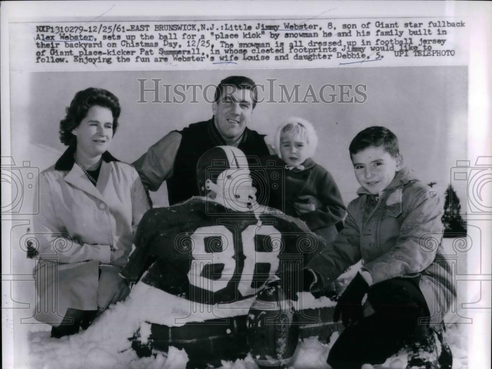 1961 Press Photo Jimmy Webster Son Of New York Giants Fullack Alex Webster - Historic Images