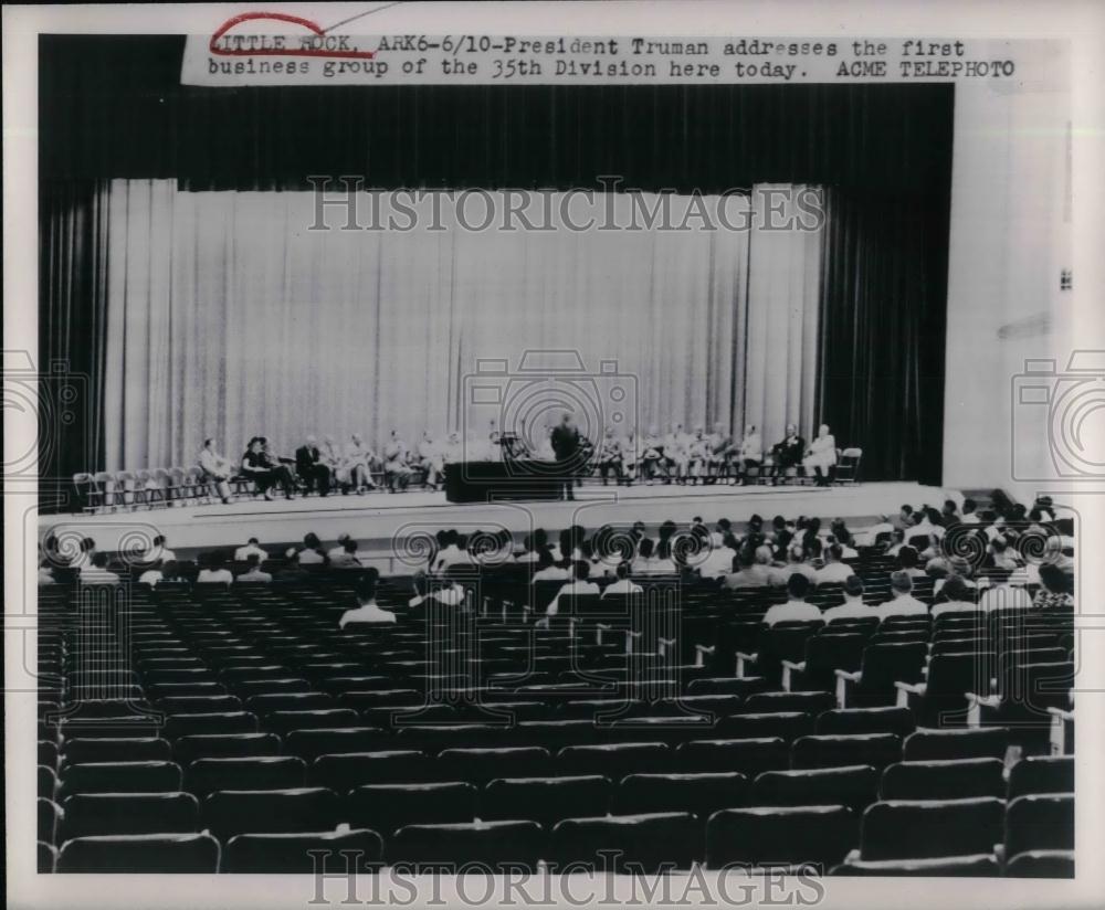 1948 Press Photo President Truman Addresses 1st Business Group - nea16482 - Historic Images