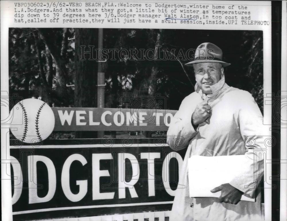 1962 Press Photo Water Alston, manager of LA Dodgers - nea15909 - Historic Images