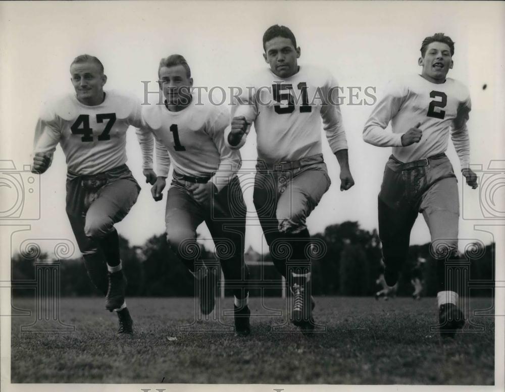 1940 Press Photo Fordham University&#39;s Football Team Kazlo, Krywicki - nea13389 - Historic Images