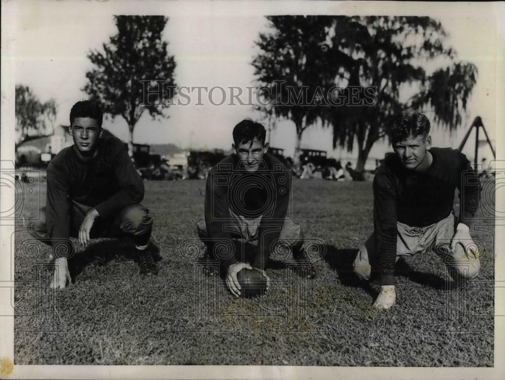 1931 Press Photo US Naval Academy Football Players Tom Fleck & Marty Born - Historic Images