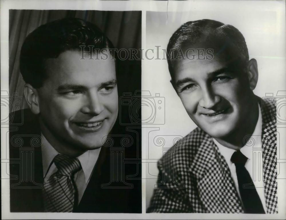 1952 Press Photo Jim Simpson, Tommy Harmon, Armed Forces Football, Sportscasters - Historic Images