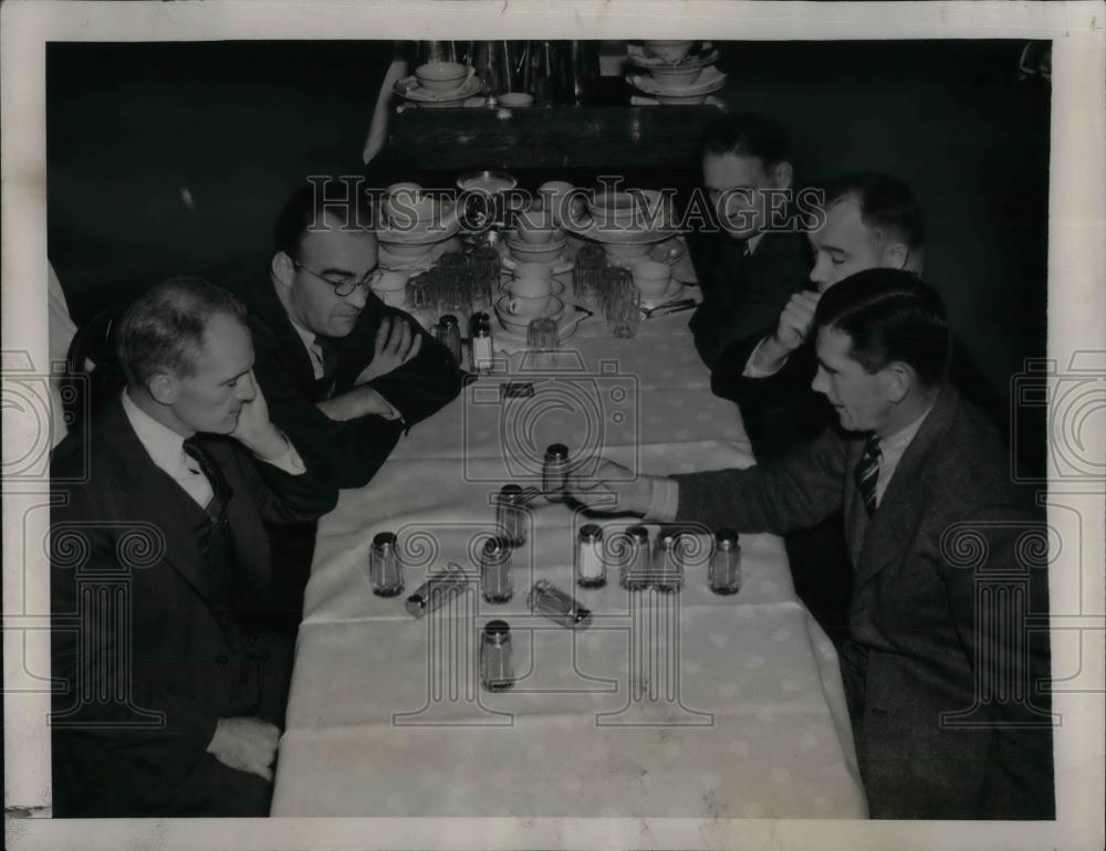 1940 Press Photo Elmer Layden, C. Grant, J. Benda, W. Cerney, J. Boland, Irish - Historic Images