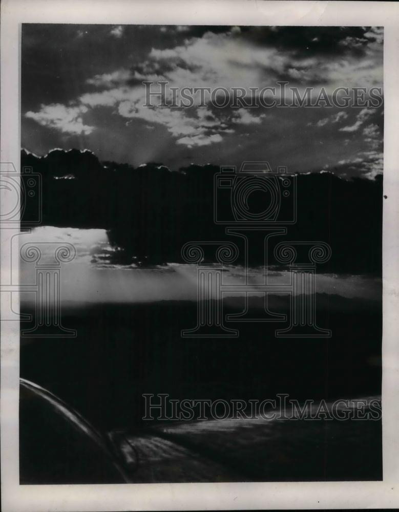 1939 Press Photo Airline View of Sunset Mixed with Clouds - nea11248 - Historic Images