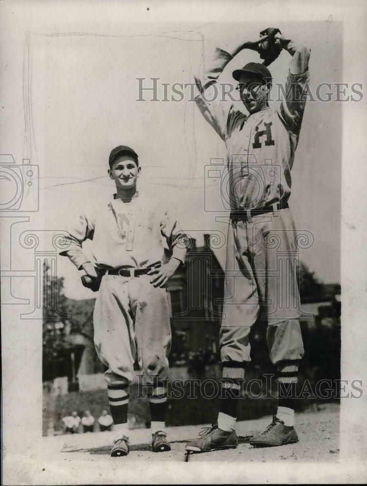 1929 Press Photo Frank Bowman Star Pitcher Hughes High School Baseball Team - Historic Images