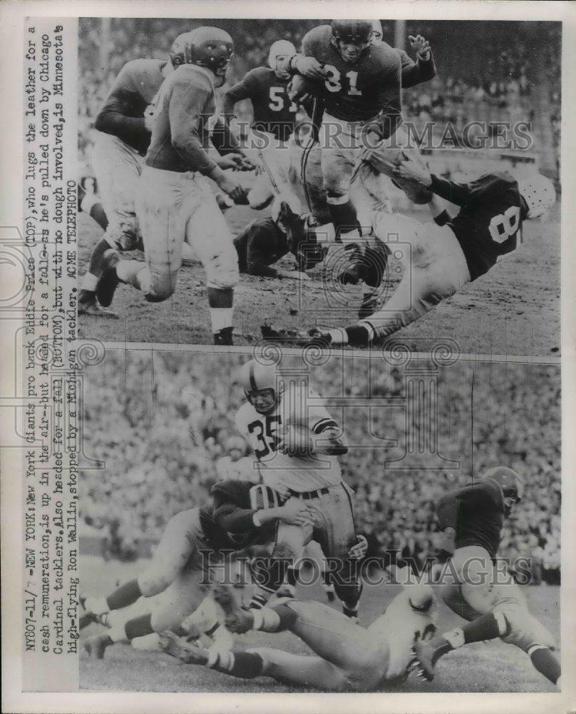 1951 Press Photo New York Giants pro back Eddie Price &amp; Minnesota&#39;s high-flying - Historic Images