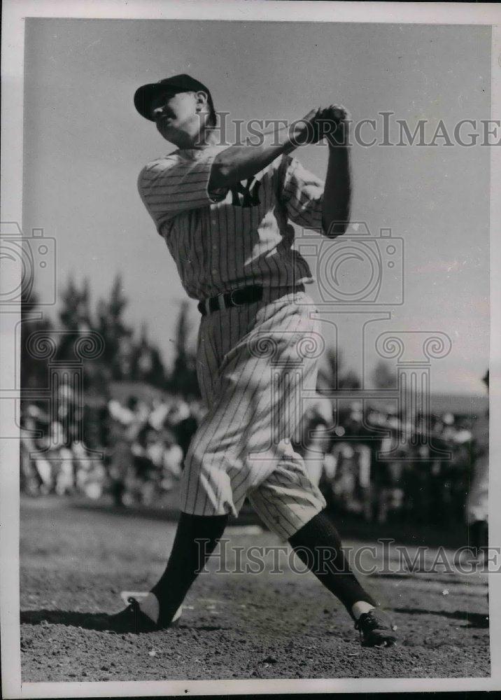 1938 Press Photo Ellsworth Babe Dahlgren in action at Spring Training Camp - Historic Images