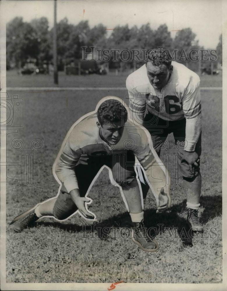 1931 Press Photo Jack and Bill Riley, Tackles of Michigan State Football Team. - Historic Images